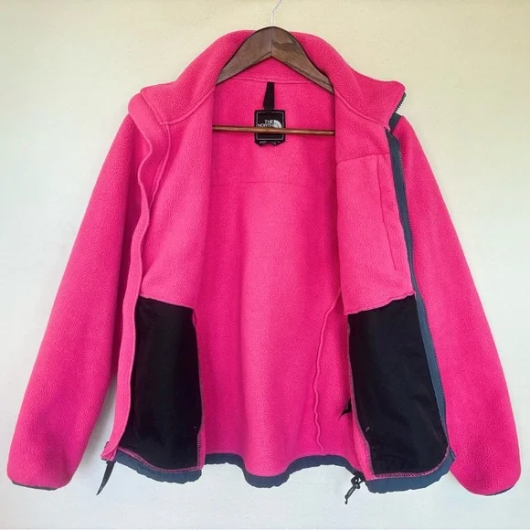 THE NORTH FACE Denali Polartec Pink BlackFleece Full Zip‎ Coat Jacket Small - Picture 14 of 16